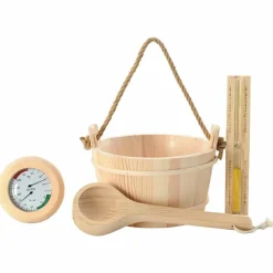 vidaXL Ensemble d'accessoires de sauna 4 pcs Marron