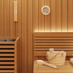 vidaXL Ensemble d'accessoires de sauna 4 pcs Marron