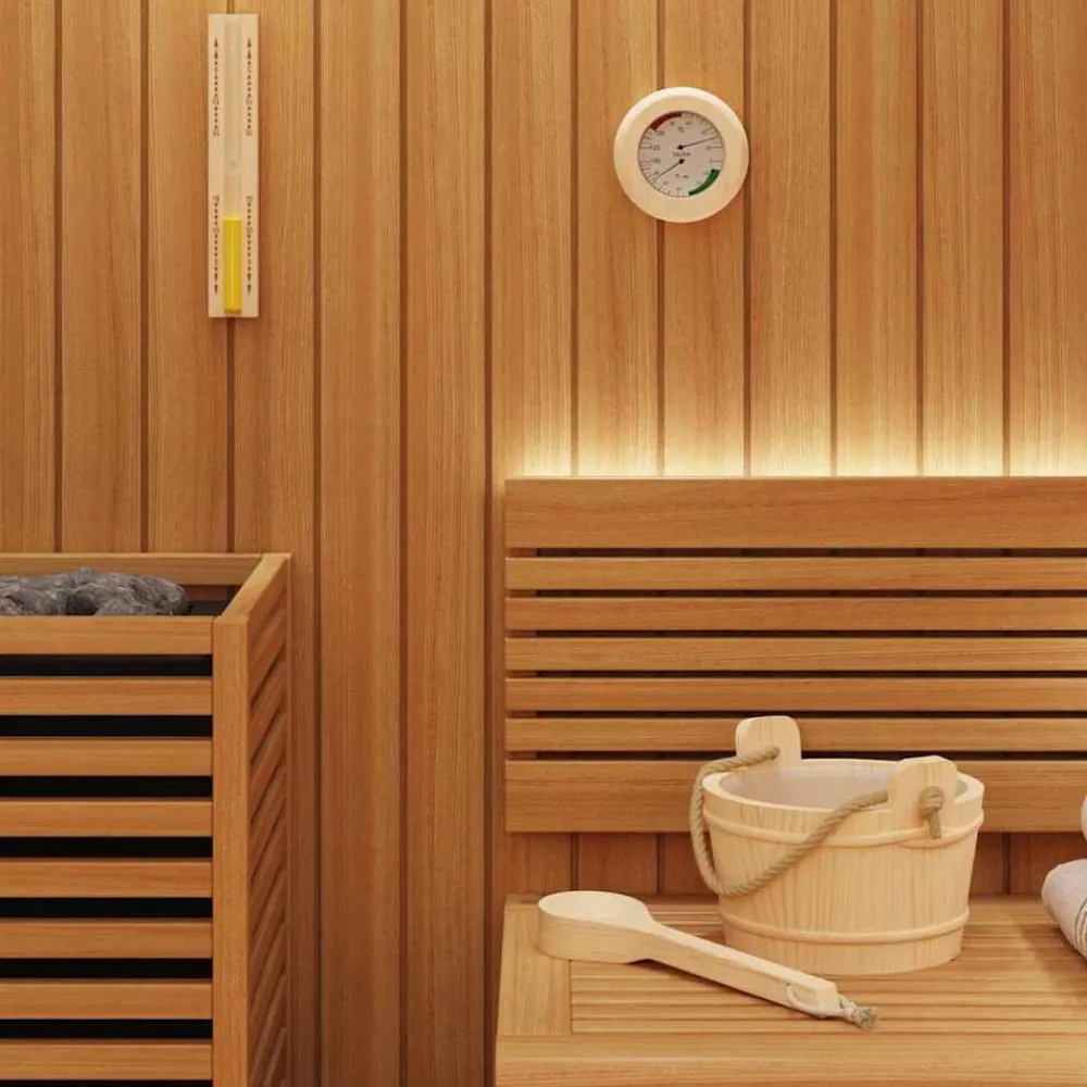 vidaXL Ensemble d'accessoires de sauna 4 pcs Marron