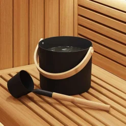 vidaXL Ensemble d'accessoires de sauna 2 pcs Noir