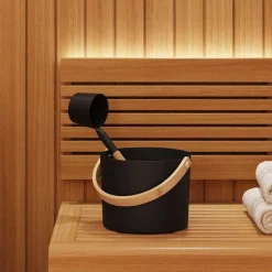 vidaXL Ensemble d'accessoires de sauna 2 pcs Noir