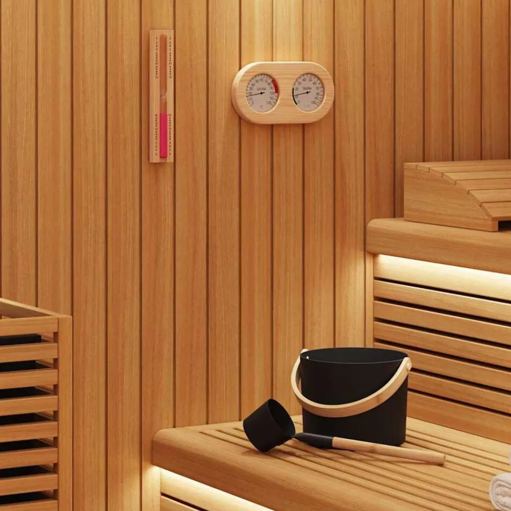 vidaXL Ensemble d'accessoires de sauna 4 pcs Noir