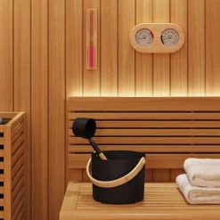 vidaXL Ensemble d'accessoires de sauna 4 pcs Noir