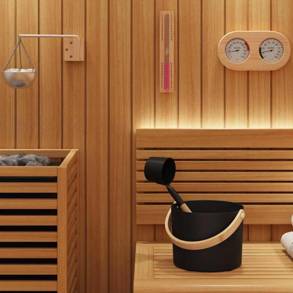 Piscine & Spa-vidaXL Ensemble d'accessoires de sauna 5 pcs Noir