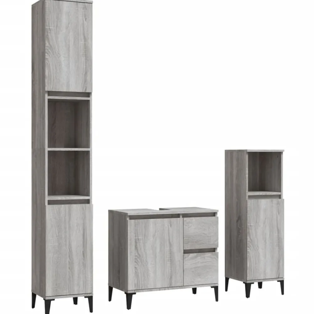 vidaXL Ensemble d'armoires de salle de bain 3 pcs