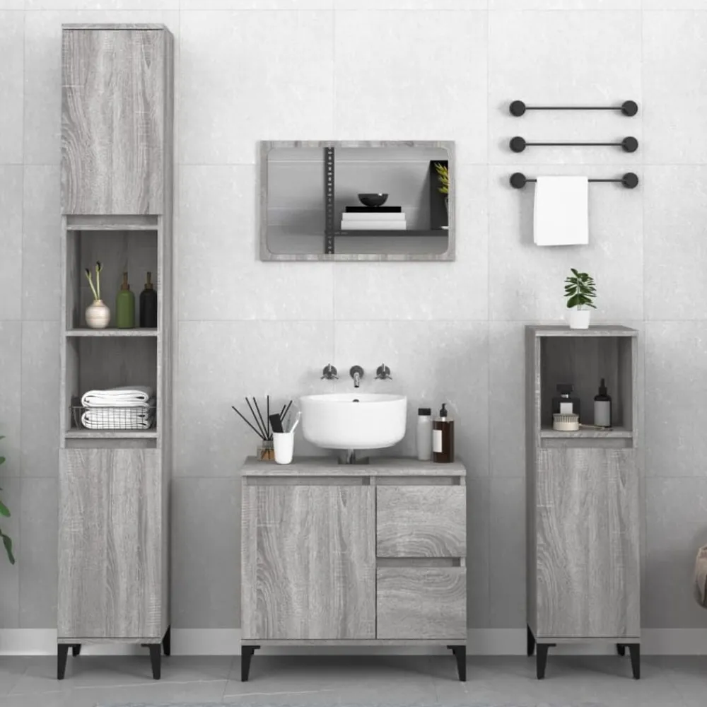 vidaXL Ensemble d'armoires de salle de bain 3 pcs