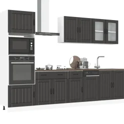 Armoires & Meubles De Rangement-vidaXL Ensemble d'armoires de cuisine 7 pcs Kalmar bois d'ingénierie Noir