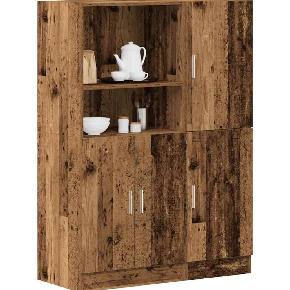 Étagères-vidaXL Ensemble d'armoires de cuisine 2 pcs Vieux bois