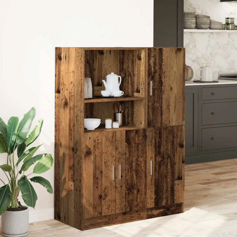 Étagères-vidaXL Ensemble d'armoires de cuisine 2 pcs Vieux bois