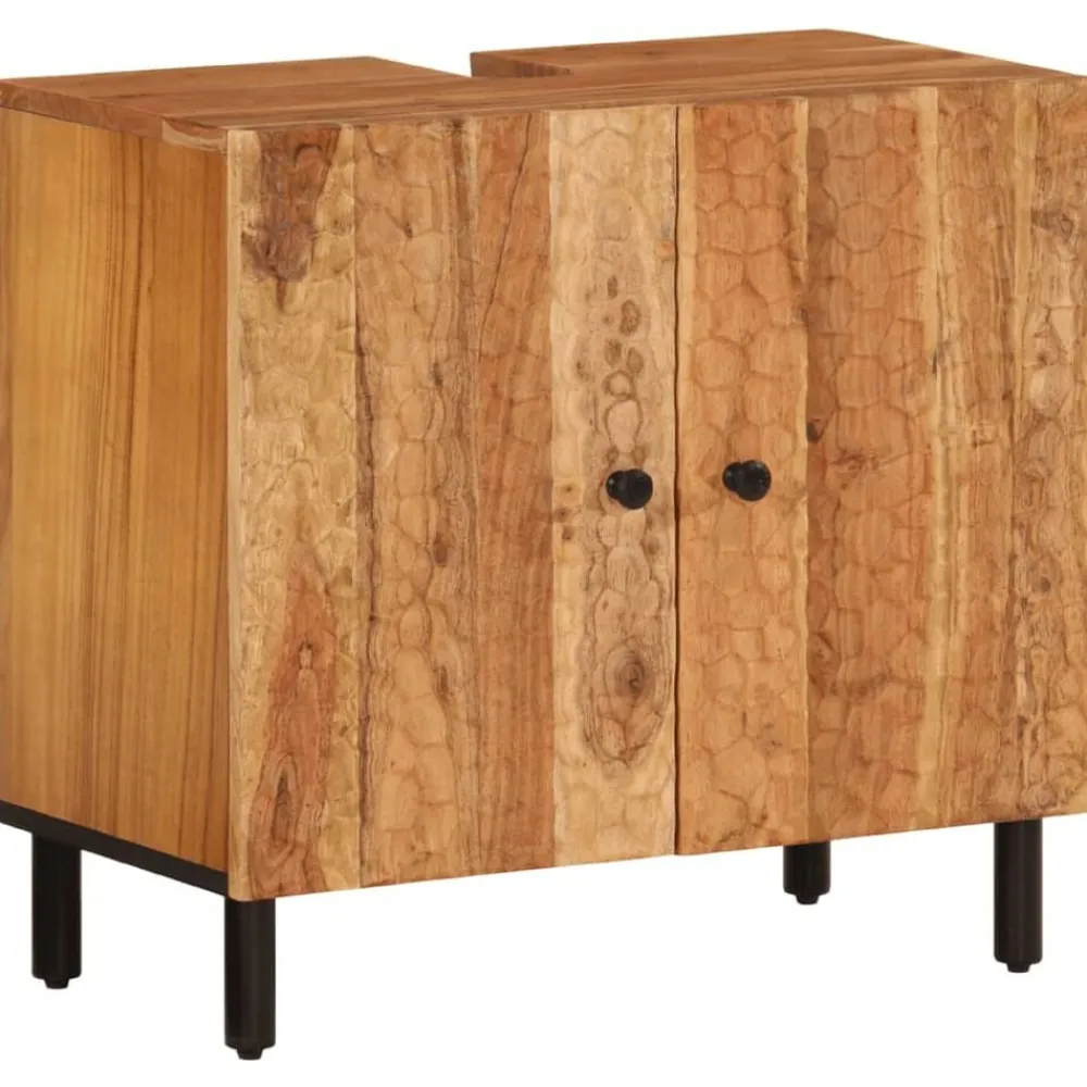 vidaXL Ensemble d'armoires de salle de bain 2 pcs bois massif d'acacia