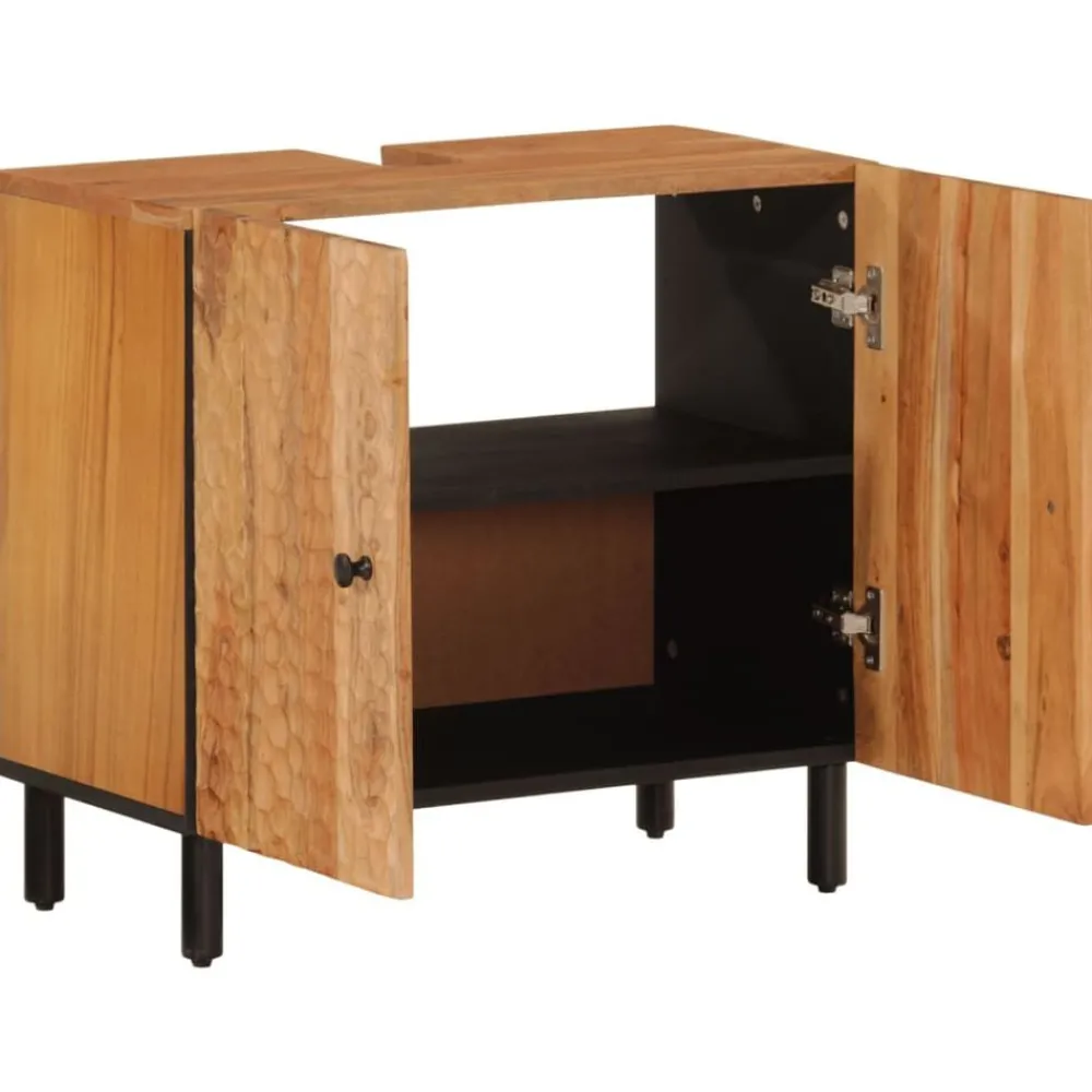vidaXL Ensemble d'armoires de salle de bain 2 pcs bois massif d'acacia