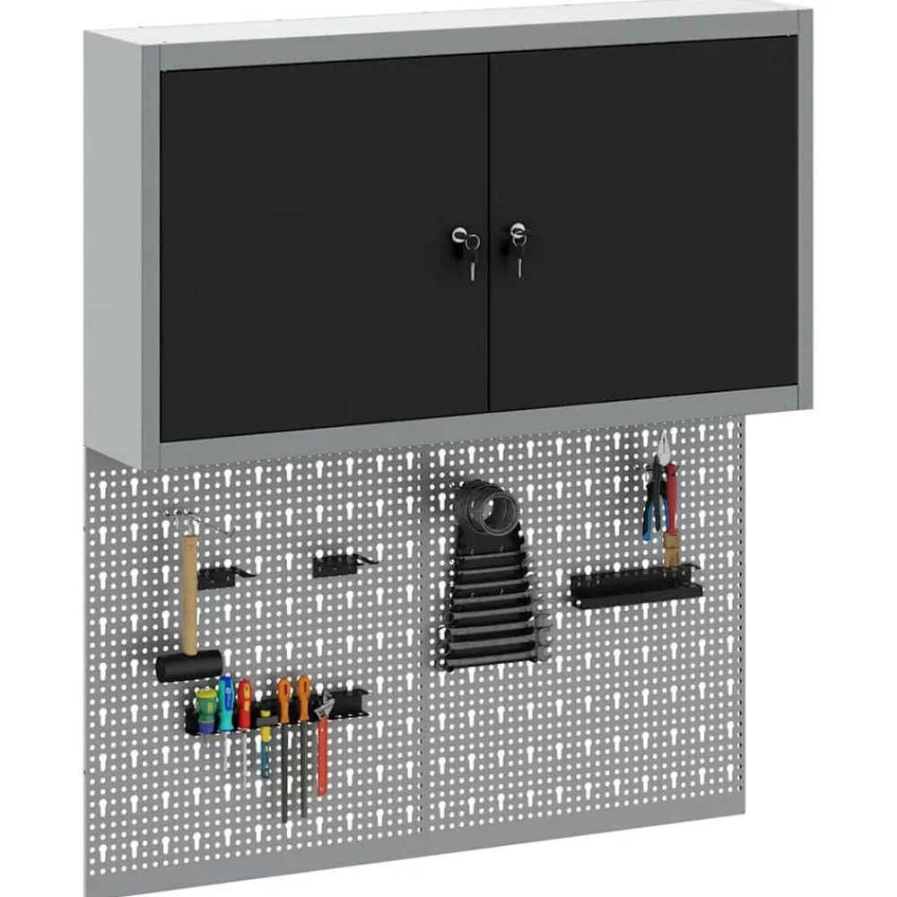 vidaXL Ensemble d'armoires à outils 3 pcs Acier enduit de poudre