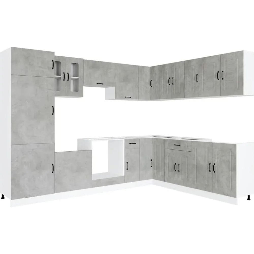 Armoires & Meubles De Rangement-vidaXL Ensemble d'armoires de cuisine 14 pcs Kalmar bois d'ingénierie Gris béton