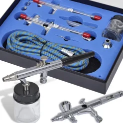 Outils-vidaXL Ensemble d'aérographe avec 2 pistolets de pulvérisation