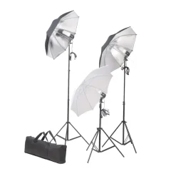 vidaXL Ensemble d'éclairage de studio: Trépieds et parapluies 24 watts