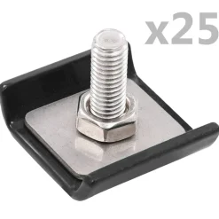 Clôtures & Barrières-vidaXL Ensemble de 25 connecteurs de tapis de grille Anthracite