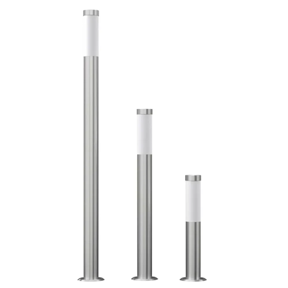 vidaXL Ensemble de 3 lampes de jardin étanches Acier inoxydable