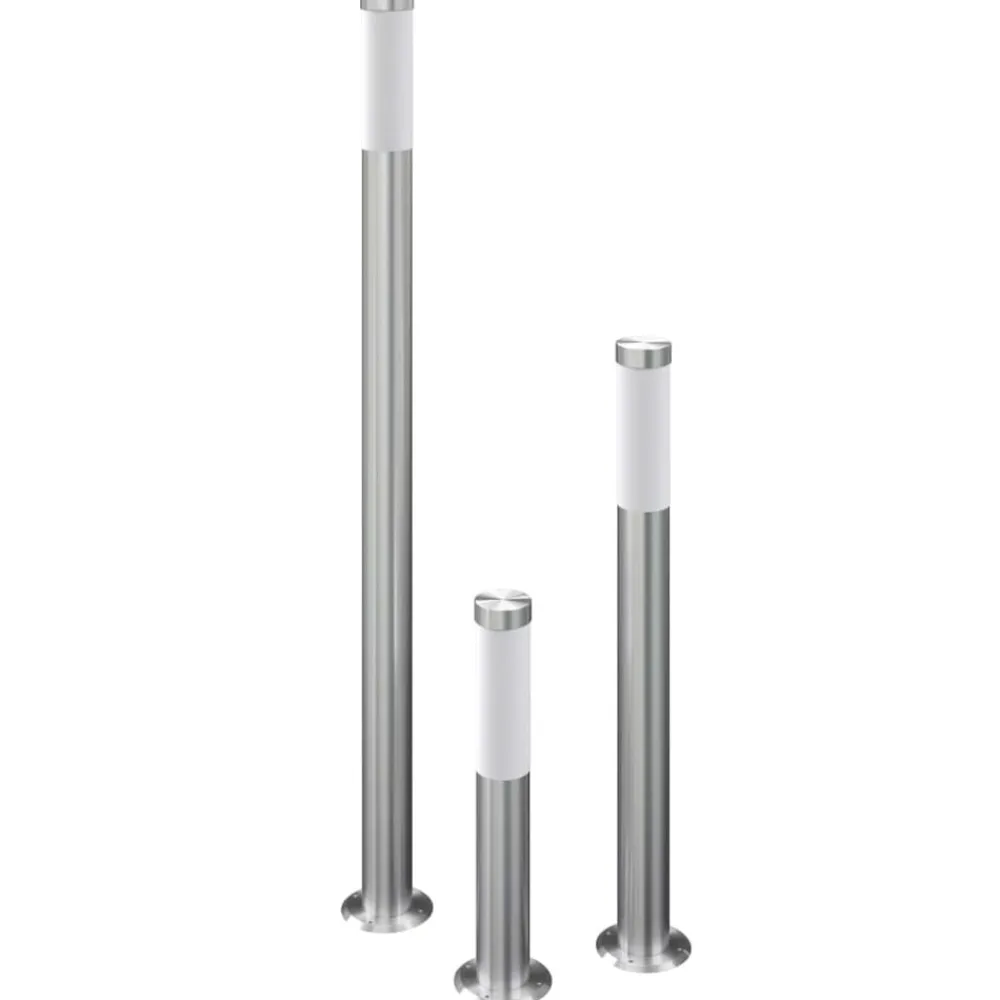 vidaXL Ensemble de 3 lampes de jardin étanches Acier inoxydable