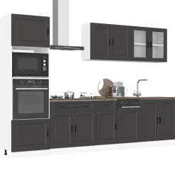 Armoires & Meubles De Rangement-vidaXL Ensemble de 7 meubles de cuisine "Porto" en bois d'ingénierie Noir