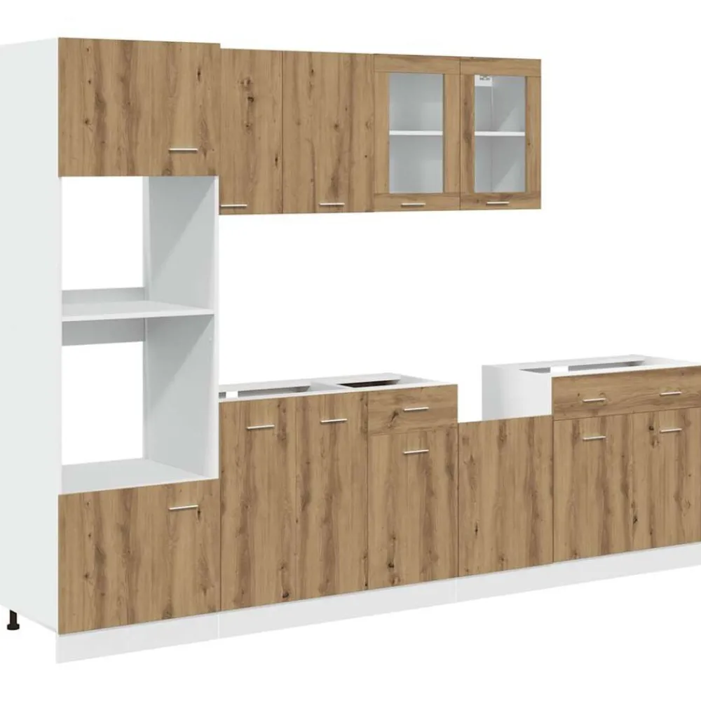 Armoires & Meubles De Rangement-vidaXL Ensemble de 7 meubles de cuisine "Lyon" en chêne artisanal chêne artisanal