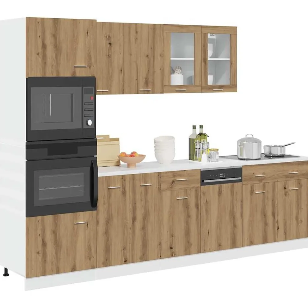 Armoires & Meubles De Rangement-vidaXL Ensemble de 7 meubles de cuisine "Lyon" en chêne artisanal chêne artisanal
