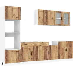 vidaXL Ensemble de 7 meubles de cuisine "Porto" en bois d'ingénierie vieilli