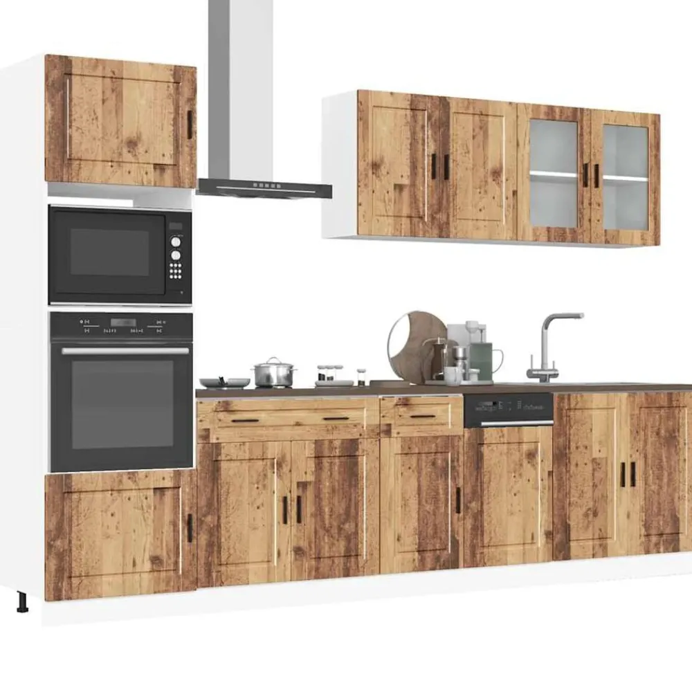 vidaXL Ensemble de 7 meubles de cuisine "Porto" en bois d'ingénierie vieilli