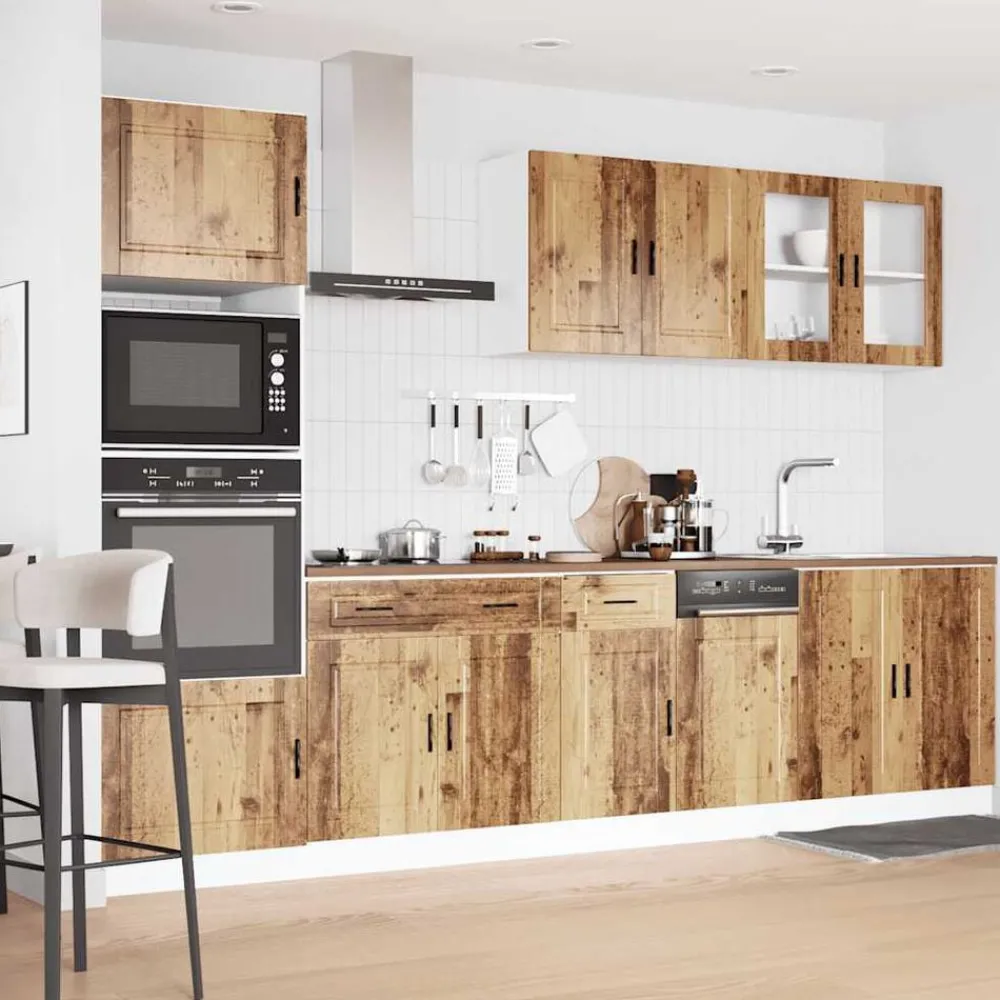 vidaXL Ensemble de 7 meubles de cuisine "Porto" en bois d'ingénierie vieilli