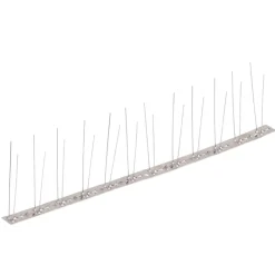 Produits Ménagers-vidaXL Ensemble de 20 pointes à 2 rangées contre oiseaux Inox 10 m