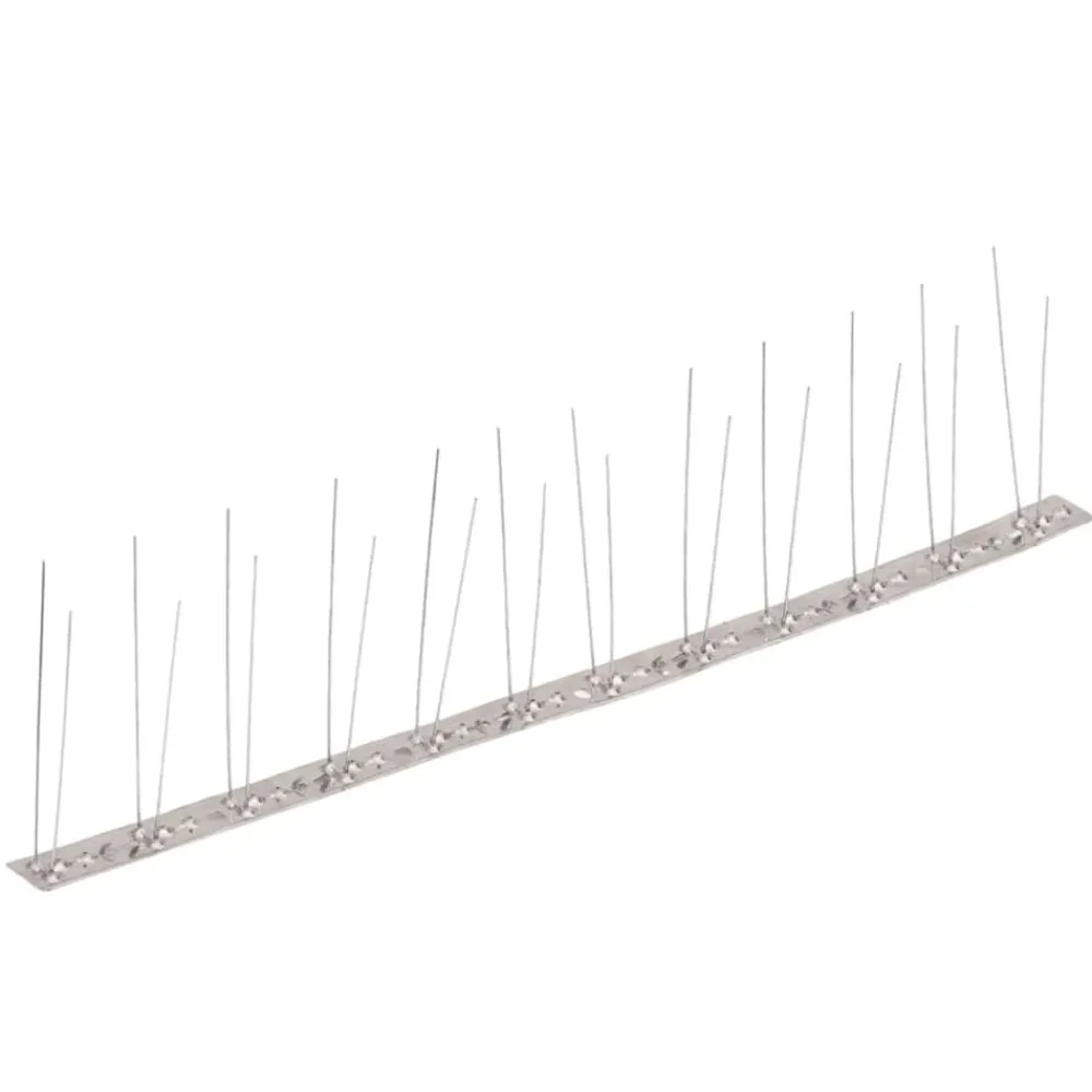 Produits Ménagers-vidaXL Ensemble de 20 pointes à 2 rangées contre oiseaux Inox 10 m