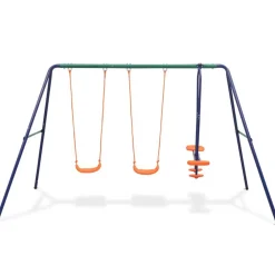 Jeux De Plein Air-vidaXL Ensemble de balançoires avec 4 sièges Orange