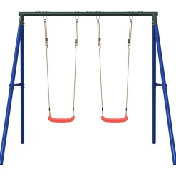 Jeux De Plein Air-vidaXL Ensemble de balançoire d'extérieur avec 2 balançoires Rouge