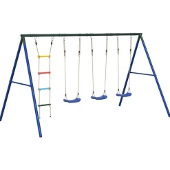 vidaXL Ensemble de balançoire d'extérieur avec balançoires et échelle