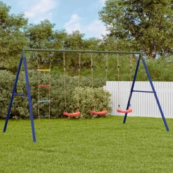 Jeux De Plein Air-vidaXL Ensemble de balançoire d'extérieur avec balançoires et échelle Rouge