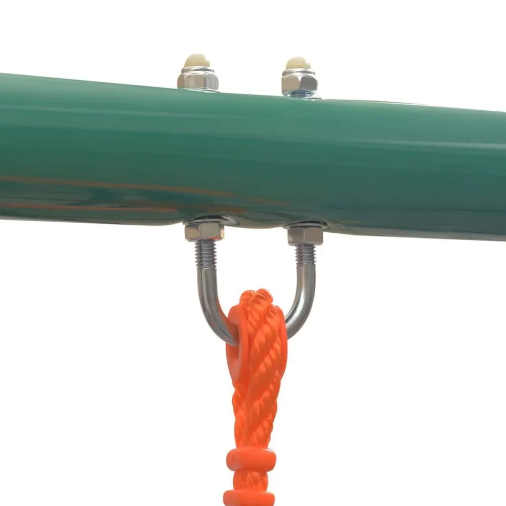 vidaXL Ensemble de balançoire avec toboggan et 3 sièges Orange
