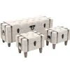vidaXL Ensemble de bancs de rangement 3 pcs Bois massif et acier