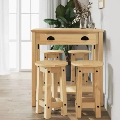 Ensembles De Meubles-vidaXL Ensemble de bar 5 pcs Bois de pin massif Marron