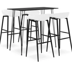 Ensembles De Meubles-vidaXL Ensemble de bar 5 pcs Noir et blanc