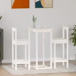 Ensembles De Meubles-vidaXL Ensemble de bar 3 pcs Bois de pin massif Blanc