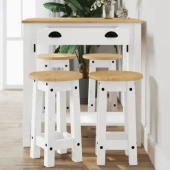 vidaXL Ensemble de bar 5 pcs Bois de pin massif