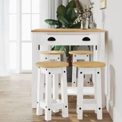 vidaXL Ensemble de bar 5 pcs Bois de pin massif