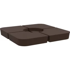 Pelouses & Jardins-vidaXL Ensemble de base de parasol pour parasols à pied croisé 4pcs PP Marron