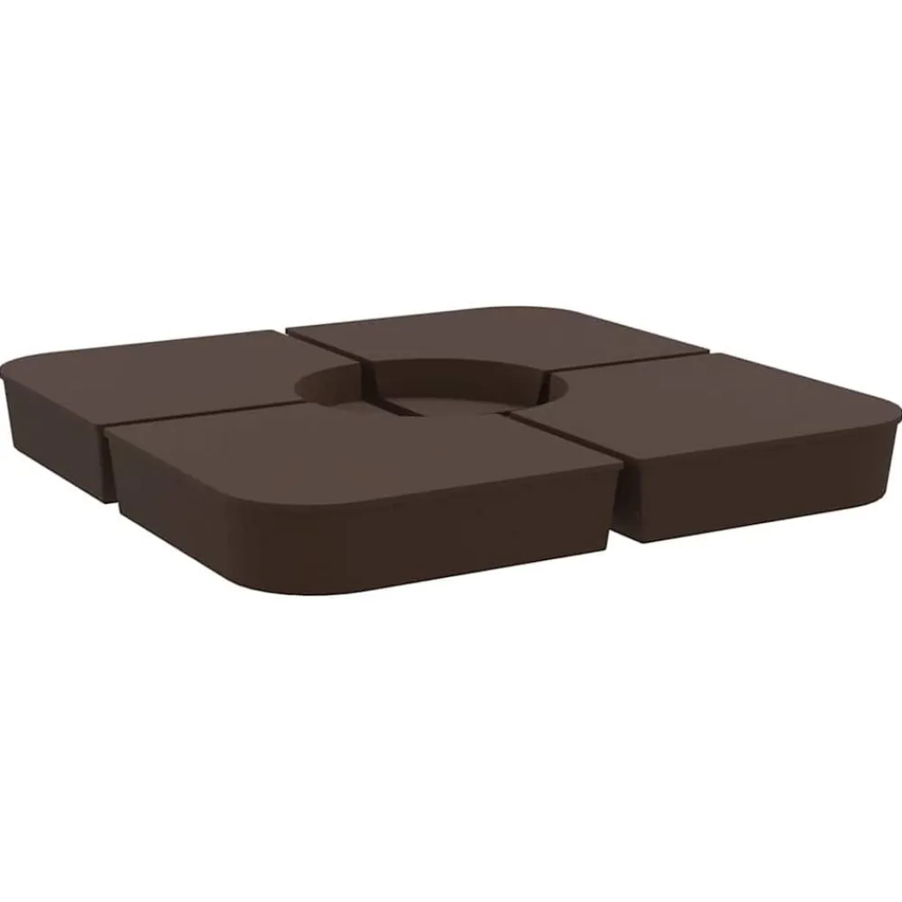 Pelouses & Jardins-vidaXL Ensemble de base de parasol pour parasols à pied croisé 4pcs PP Marron
