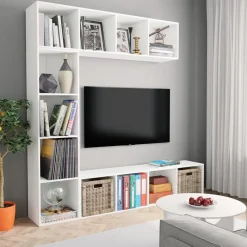vidaXL Ensemble de bibliothèque/meuble TV 3 pcs 180x30x180 cm