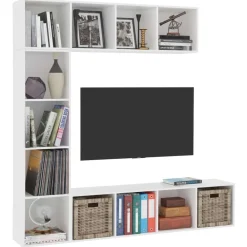 vidaXL Ensemble de bibliothèque/meuble TV 3 pcs 180x30x180 cm
