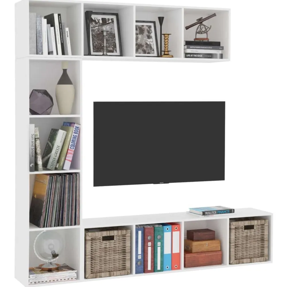 vidaXL Ensemble de bibliothèque/meuble TV 3 pcs 180x30x180 cm