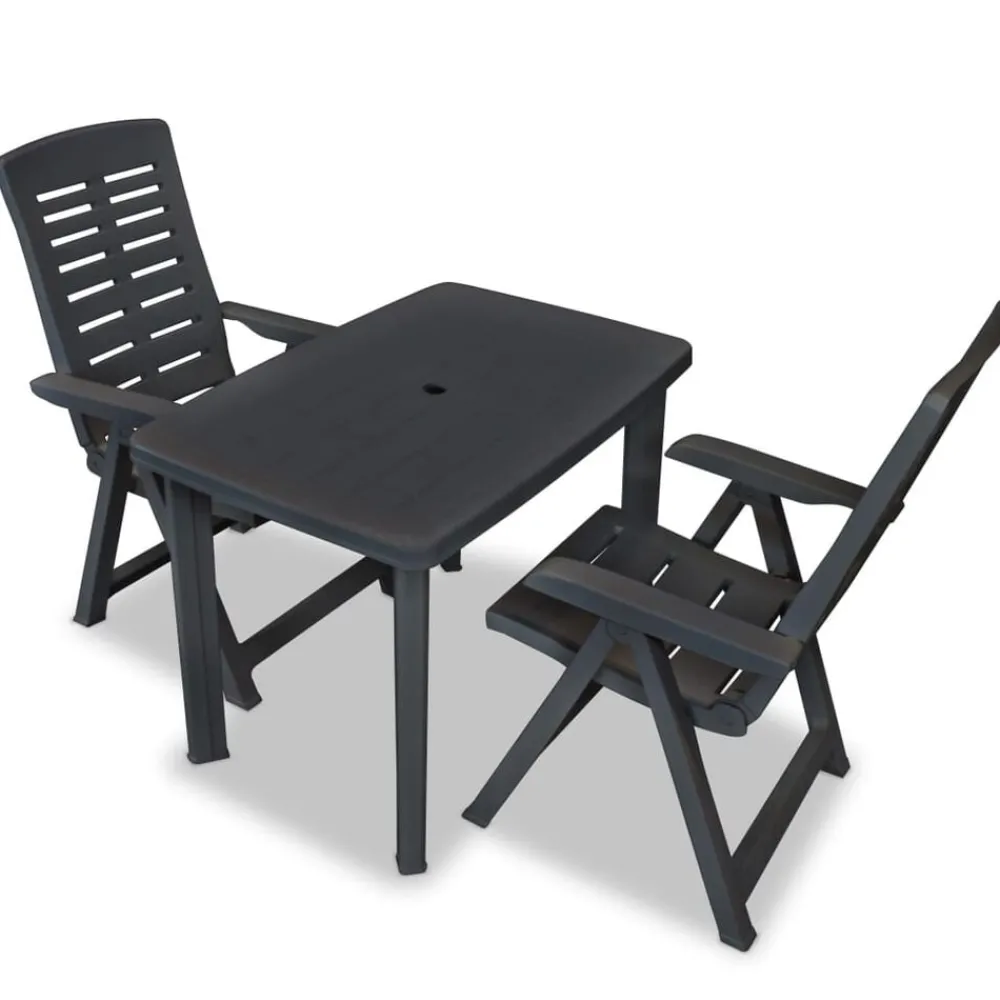 vidaXL Ensemble de bistro 3 pcs Plastique