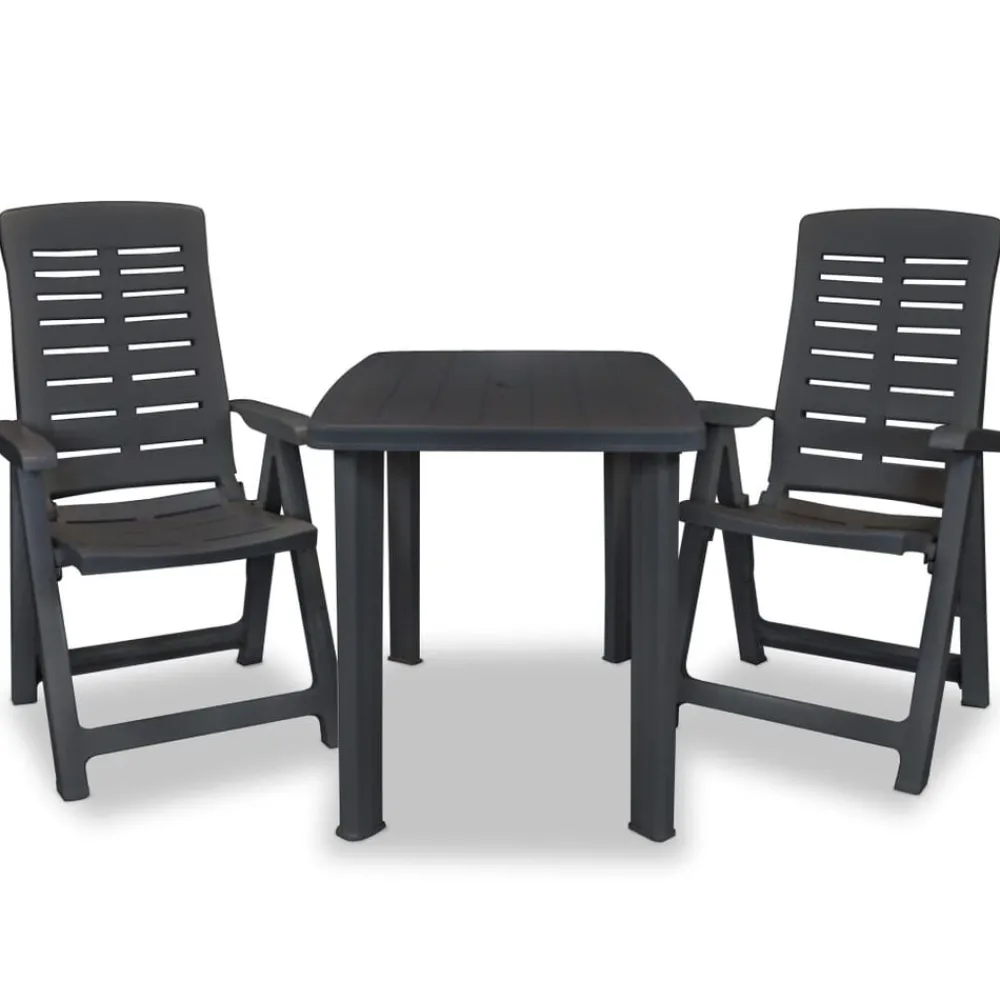 vidaXL Ensemble de bistro 3 pcs Plastique