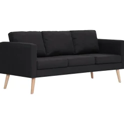 Canapés-vidaXL Ensemble de canapé 2 pcs tissu Noir