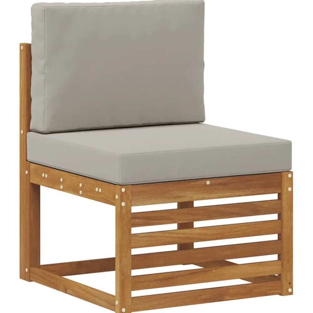 vidaXL Ensemble de canapé d'angle 5 pcs Gris Naturel et Clair
